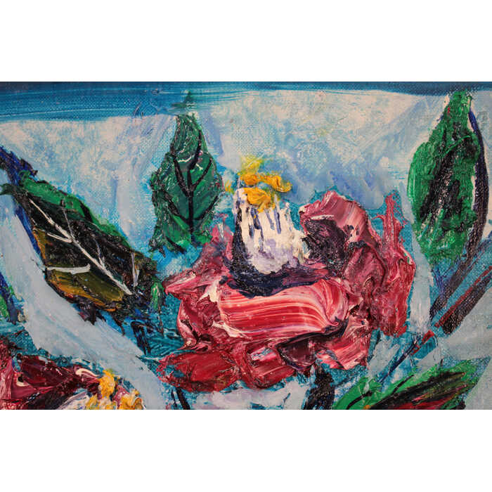 楽天市場】絵画 福島瑞穂 油絵・油彩画 『椿』 植物 花 静物 力強い