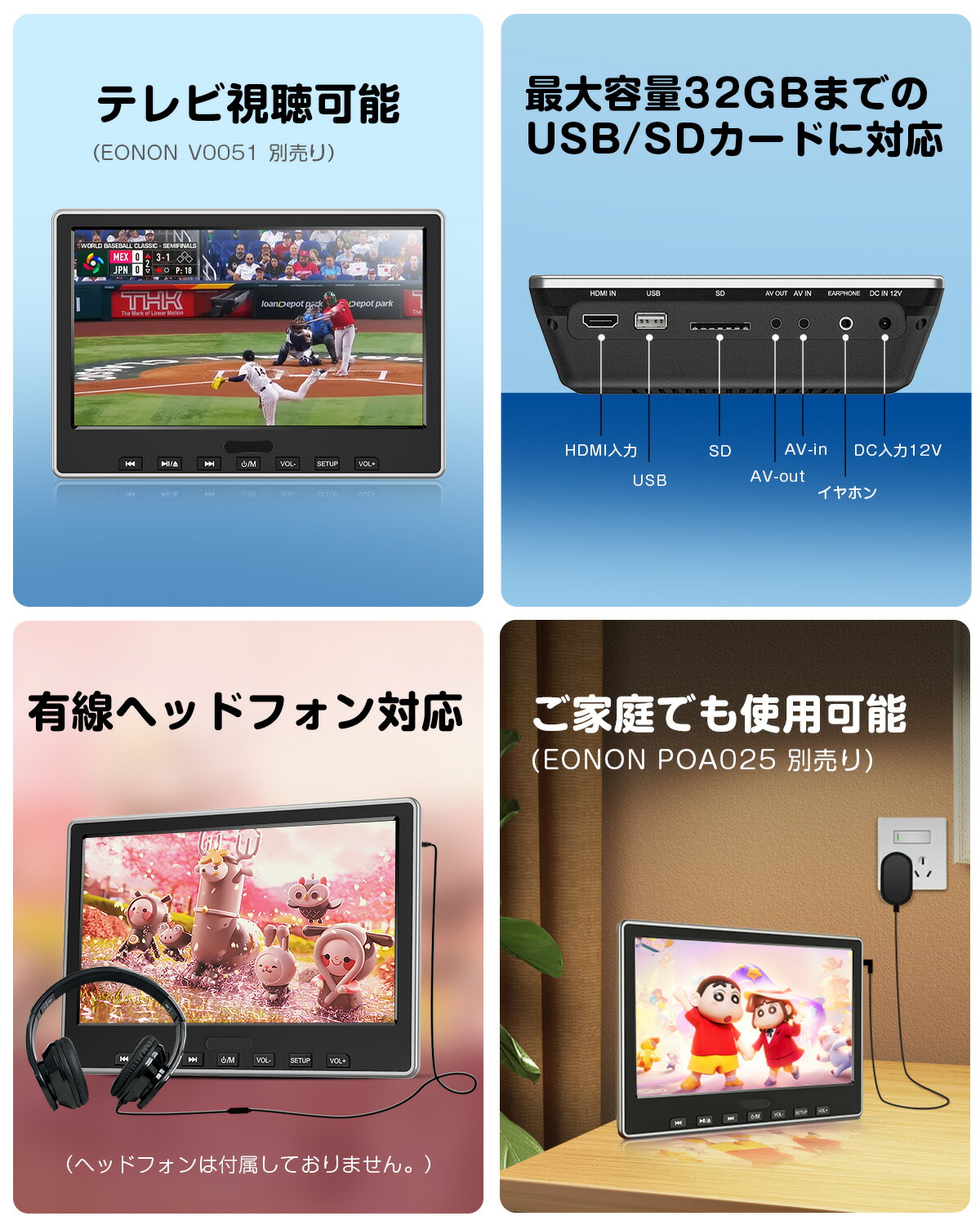 楽天市場】DVDプレイヤー ヘッドレストモニター 10.1インチ HDMI入力