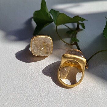 楽天市場】sign ゴールデンルチル ルチルクォーツ 大粒 天然石 リング