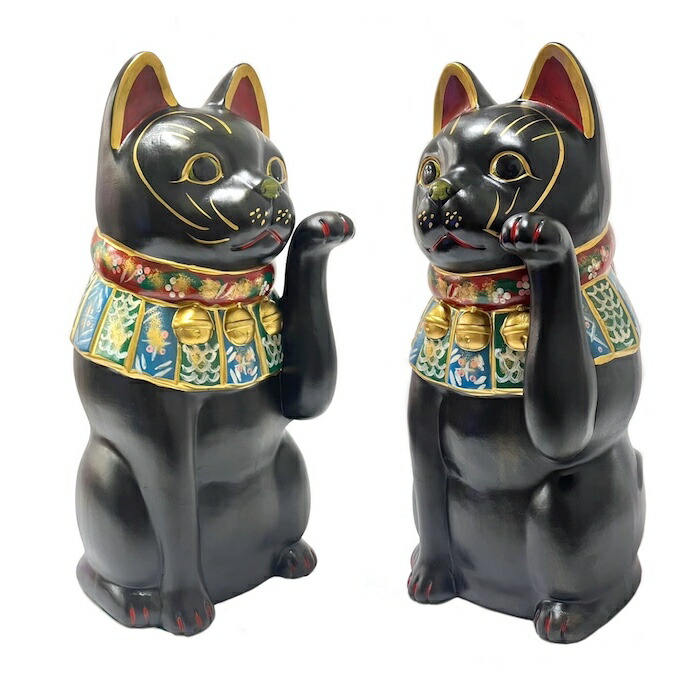 楽天市場】瀬戸焼 古色大正猫 大 黒 87115-579 招き猫 陶器 オブジェ