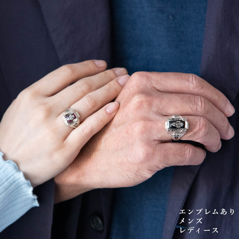 楽天市場】オールディーズ カレッジリング エンブレム ピンキーリング