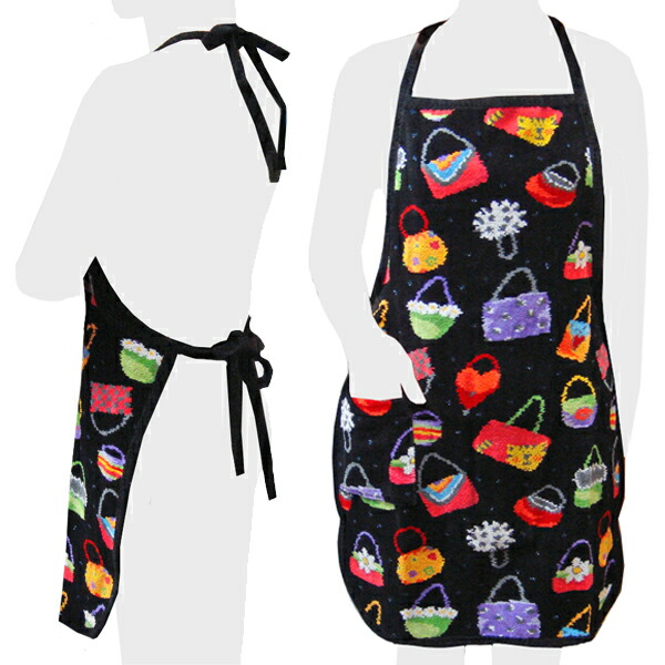 FEILER フェイラー 花柄 薔薇 エプロン ブラック FEILER 花柄 エプロン 黒