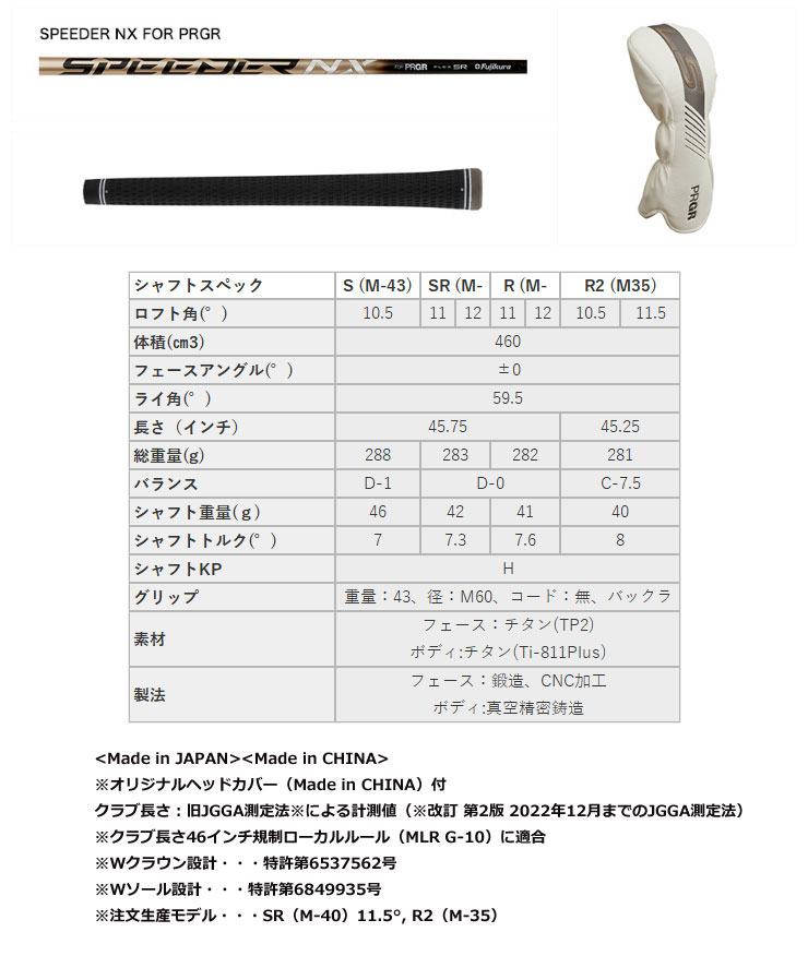 楽天市場】特注カスタムクラブ プロギア 2023 LS ドライバー フジクラ