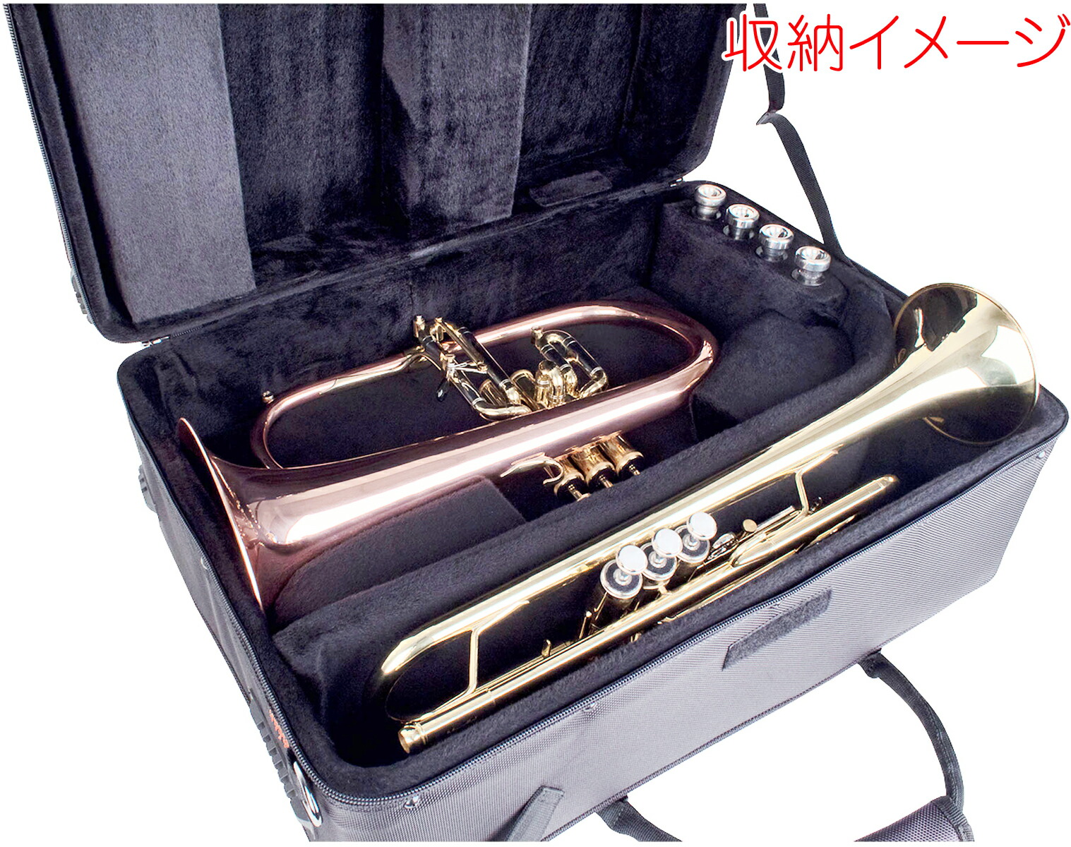 トランペット・フリューゲルホルン・コルネット用ダブルケース