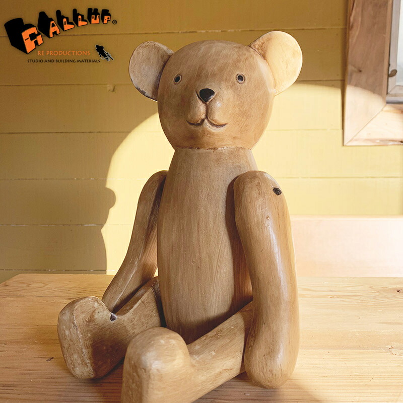 楽天市場】ウッドカービング テディ トイ【クマ テディベア 熊 動物