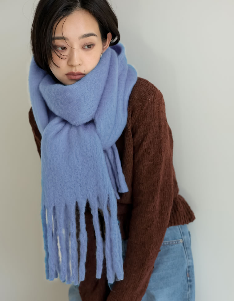 楽天市場】【SPECIAL FAIR】起毛フェイクウール無地マフラー