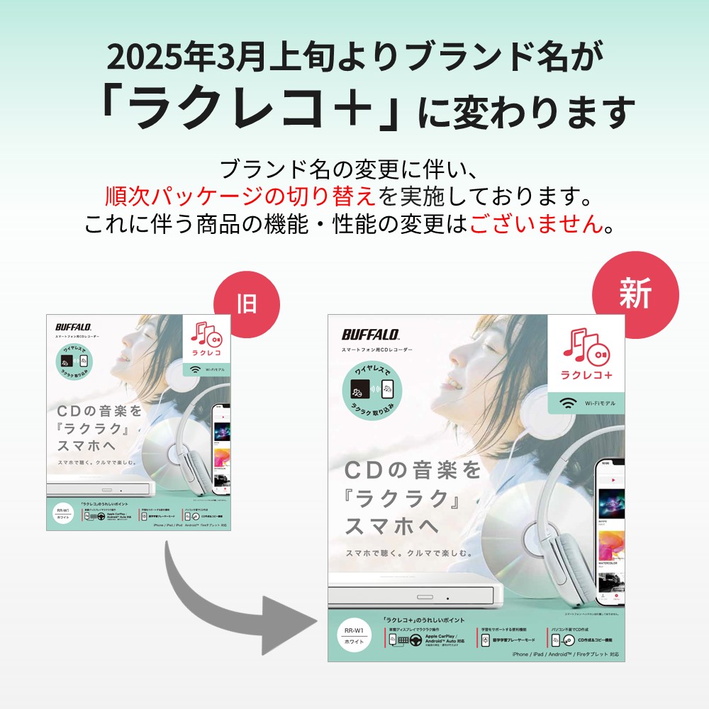 楽天市場】バッファロー スマートフォン用CDレコーダー ラクレコ