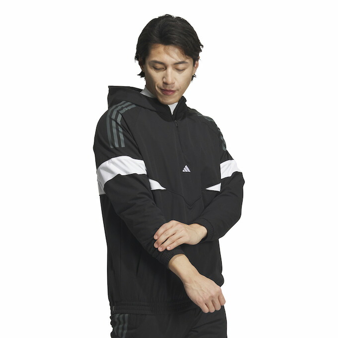 新品adidas ジップアップジャケット 黒 フリースセットアップ ゴルフ
