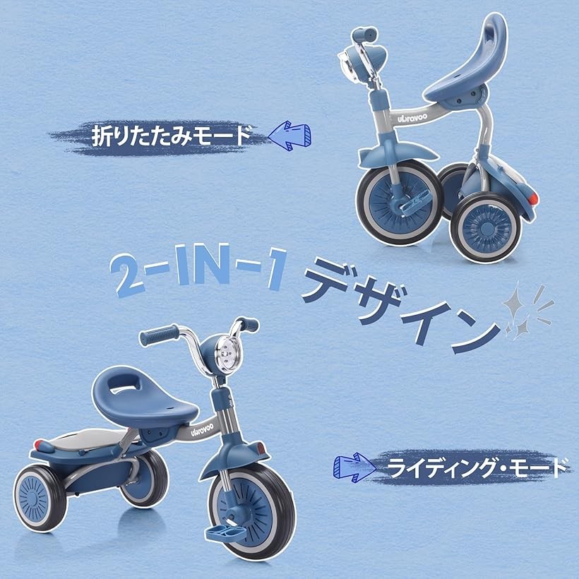 楽天市場】三輪車 子供用三輪車 1-5歳 ペダル付き 調整可能 運び便利