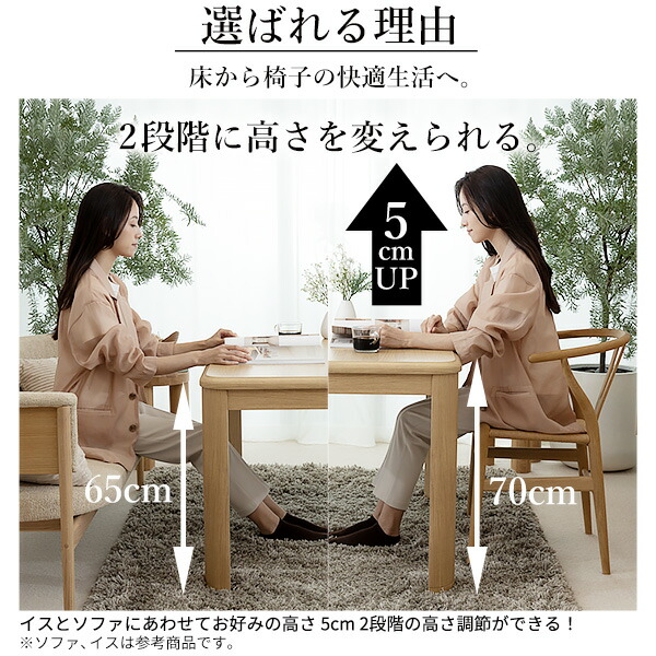 楽天市場】ハイタイプこたつ 一人用 90x60 一人用こたつ ダイニング