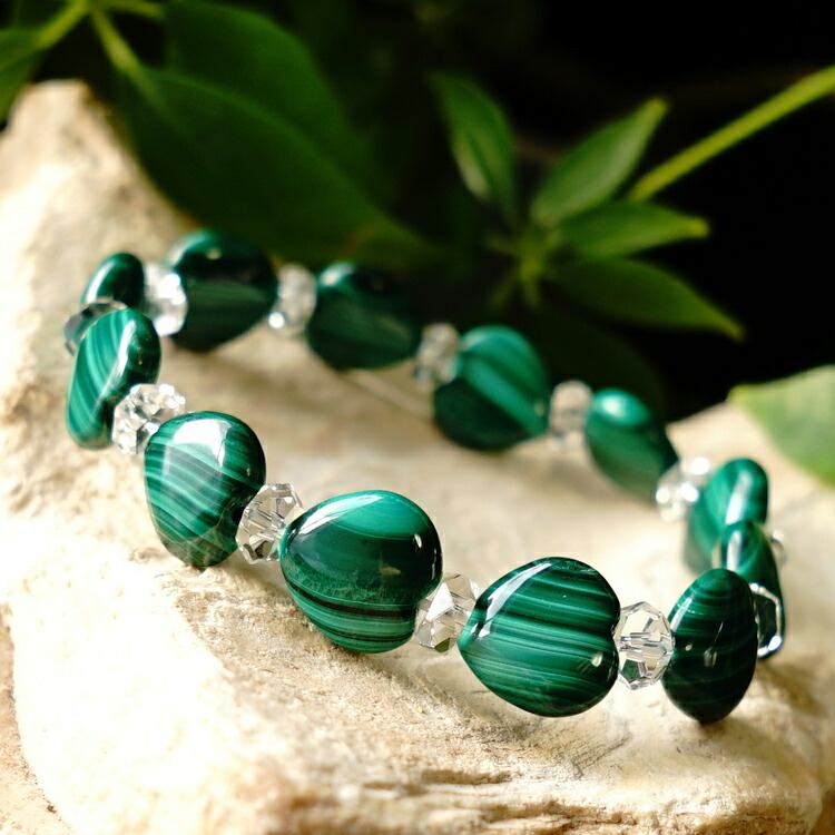 楽天市場】マラカイト 水晶 ブレスレット パワーストーン 天然石