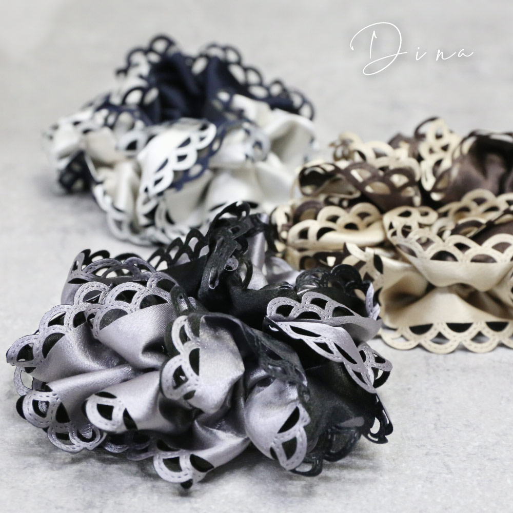 楽天市場】【追跡可能メール便 送料無料】 【シュシュ】ディナ［サテン