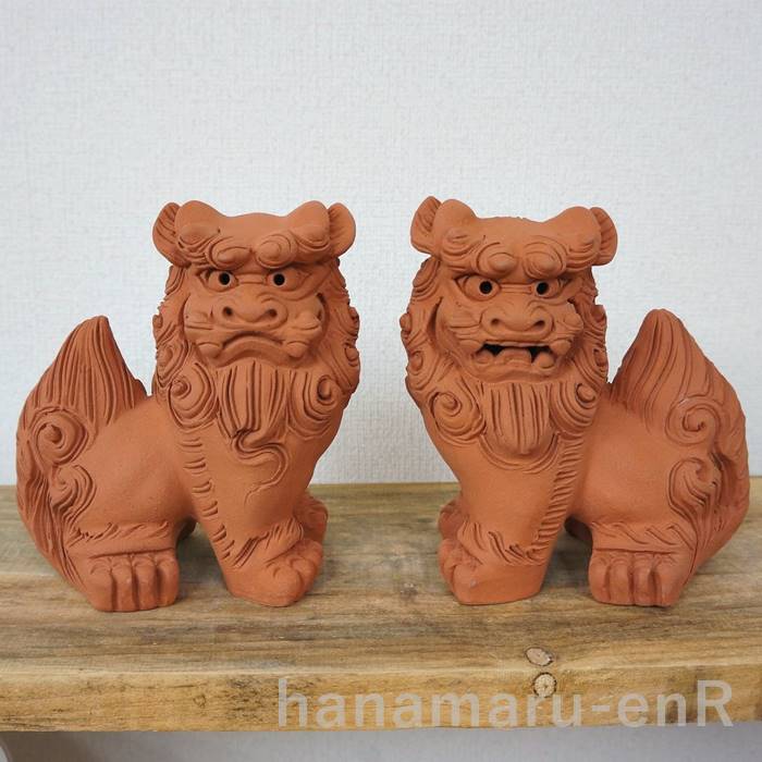 楽天市場】シーサー 置物 おきもの 素焼き 手造り中立(高さ18.5cm