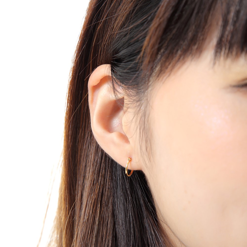 楽天市場】18金 K18 フープ ピアス 1.0 × 10mm ゴールド シンプル 定番