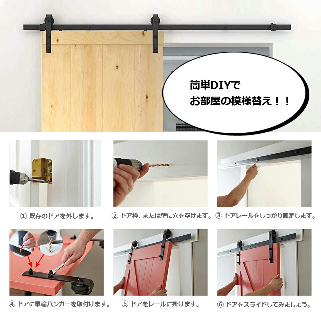 楽天市場】室内ドア 引き戸 バーンドア オープンプレート 4～16ft