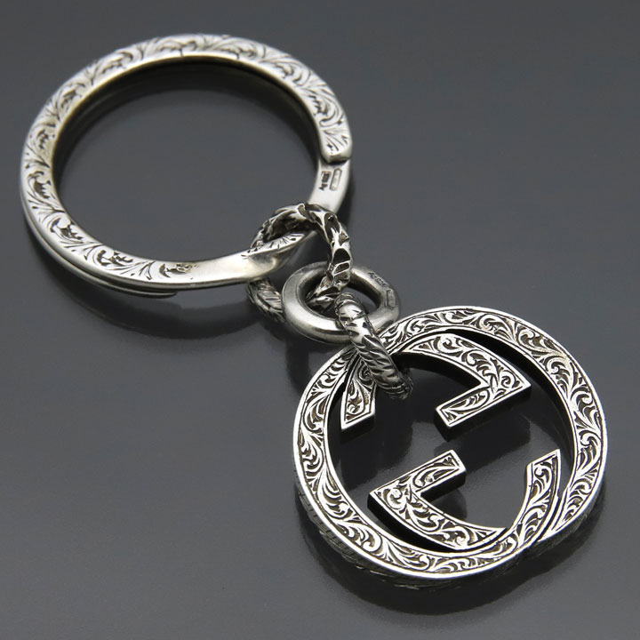 楽天市場】グッチ キーリング GUCCI キーホルダー シルバー