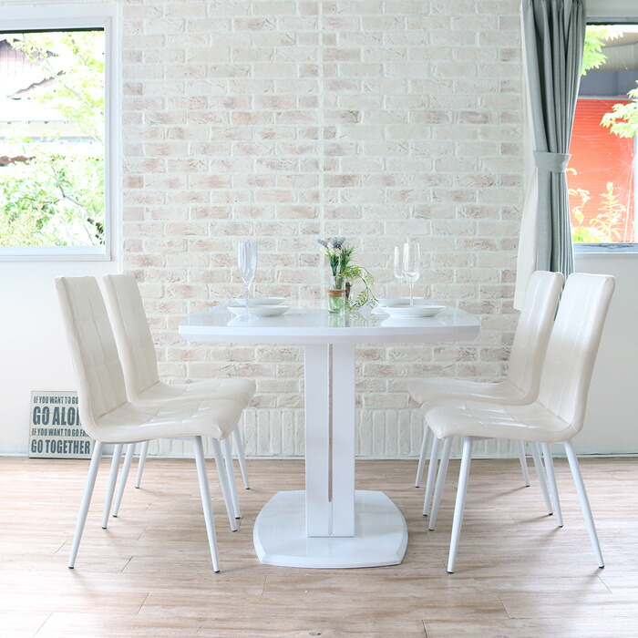 楽天市場】ダイニングテーブル ホワイト 白 鏡面 単品 幅160cm 4人用 4