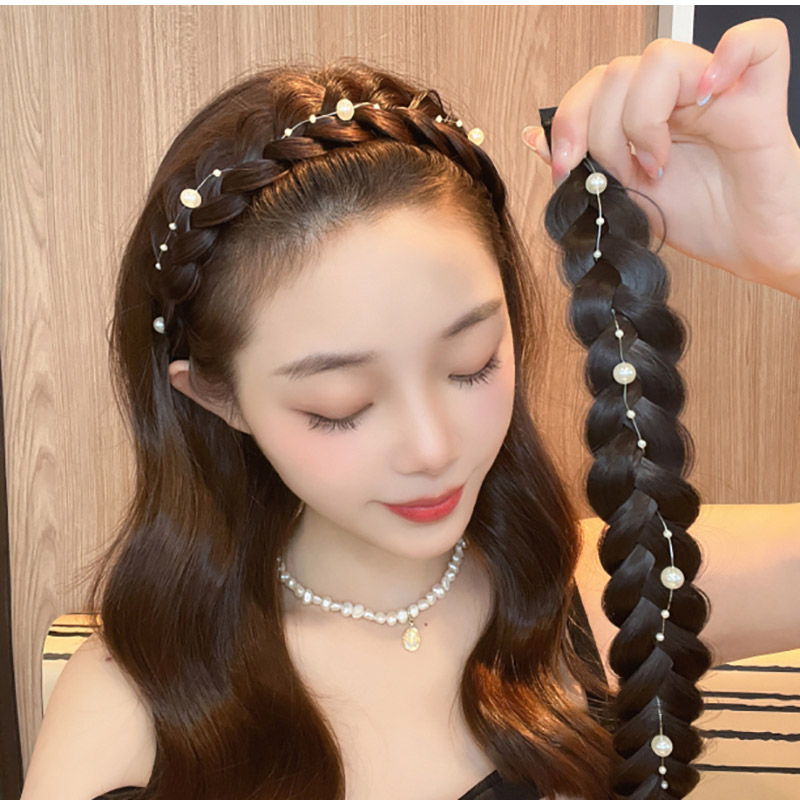 楽天市場】【予約品】三つ編み カチューシャ フェイクパール付き