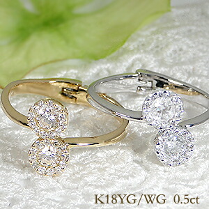 楽天市場】K18WG/YG【0.50ct】フラワーモチーフ ダイヤモンド