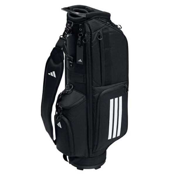 adidas キャディバッグ 赤黒ストライプ adidas ゴルフキャディバック黒