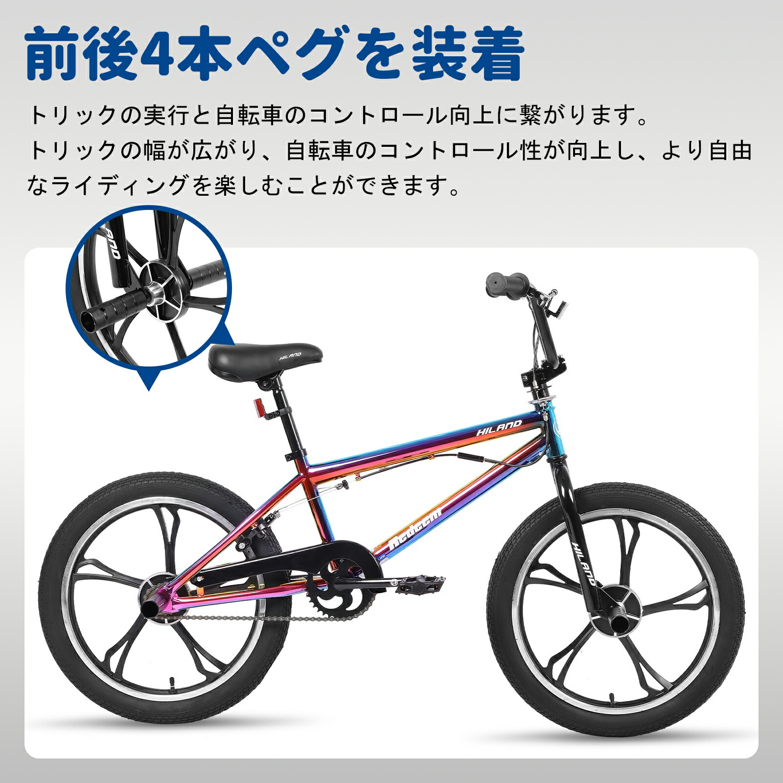 お得！ BMX用ホイール タイヤ&ペグ&ハブガード付き お得！ BMXフロント