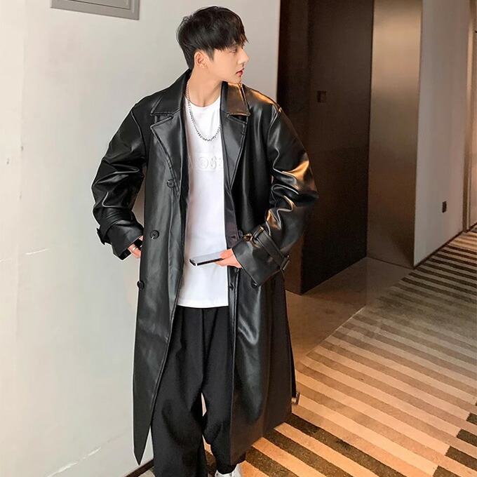 楽天市場】レザーコート チェスターコート メンズ PU レザージャケット