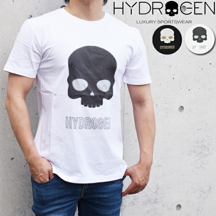 楽天市場】HYDROGEN ハイドロゲン スカル刺繍 半袖クルーネックTシャツ