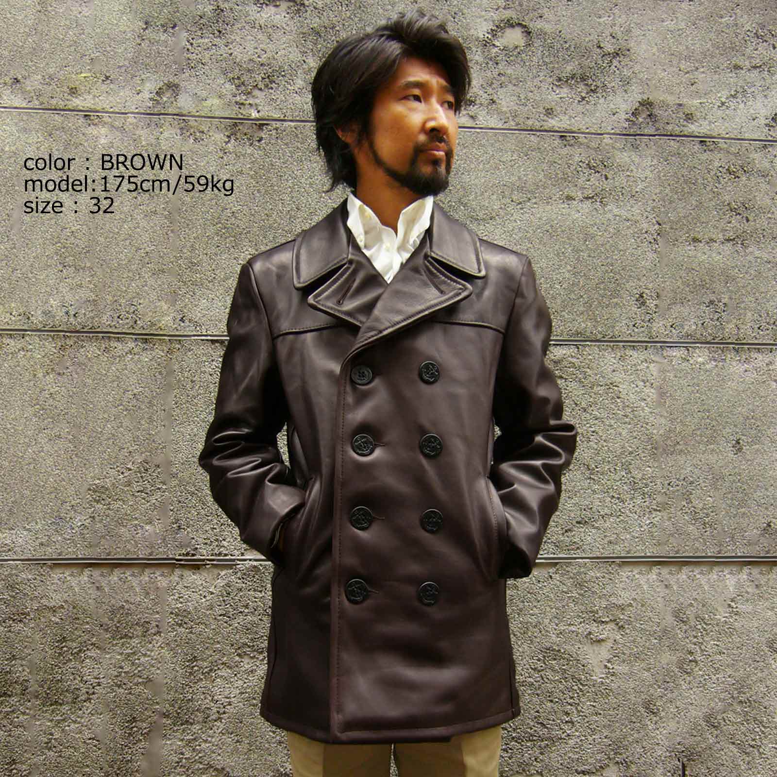 楽天市場】ショット SCHOTT 140 メンズ レザー ダブル ピーコート