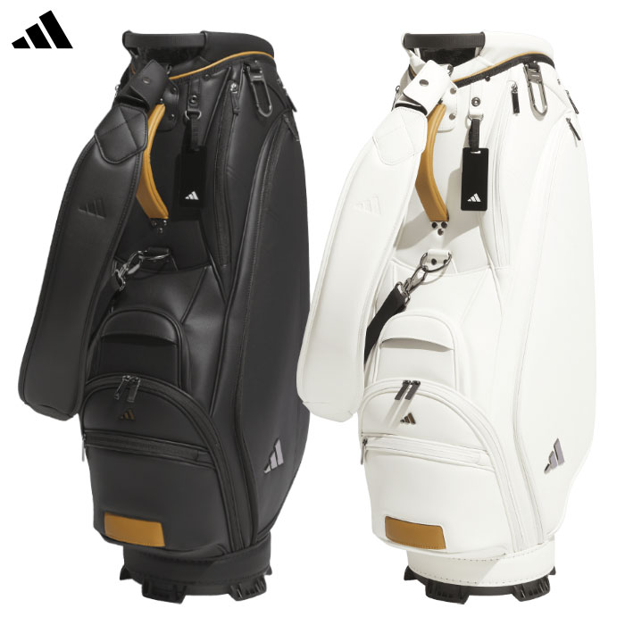 美品 adidas アディダス キャディバッグ ブラック ホワイト 9型 黒 白