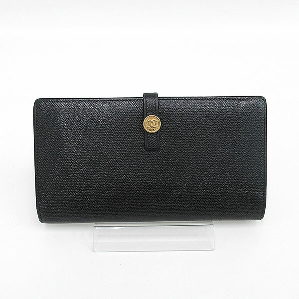 CHANEL(シャネル) Wホック財布 - 黒 レザー シャネル CHANEL Wホック