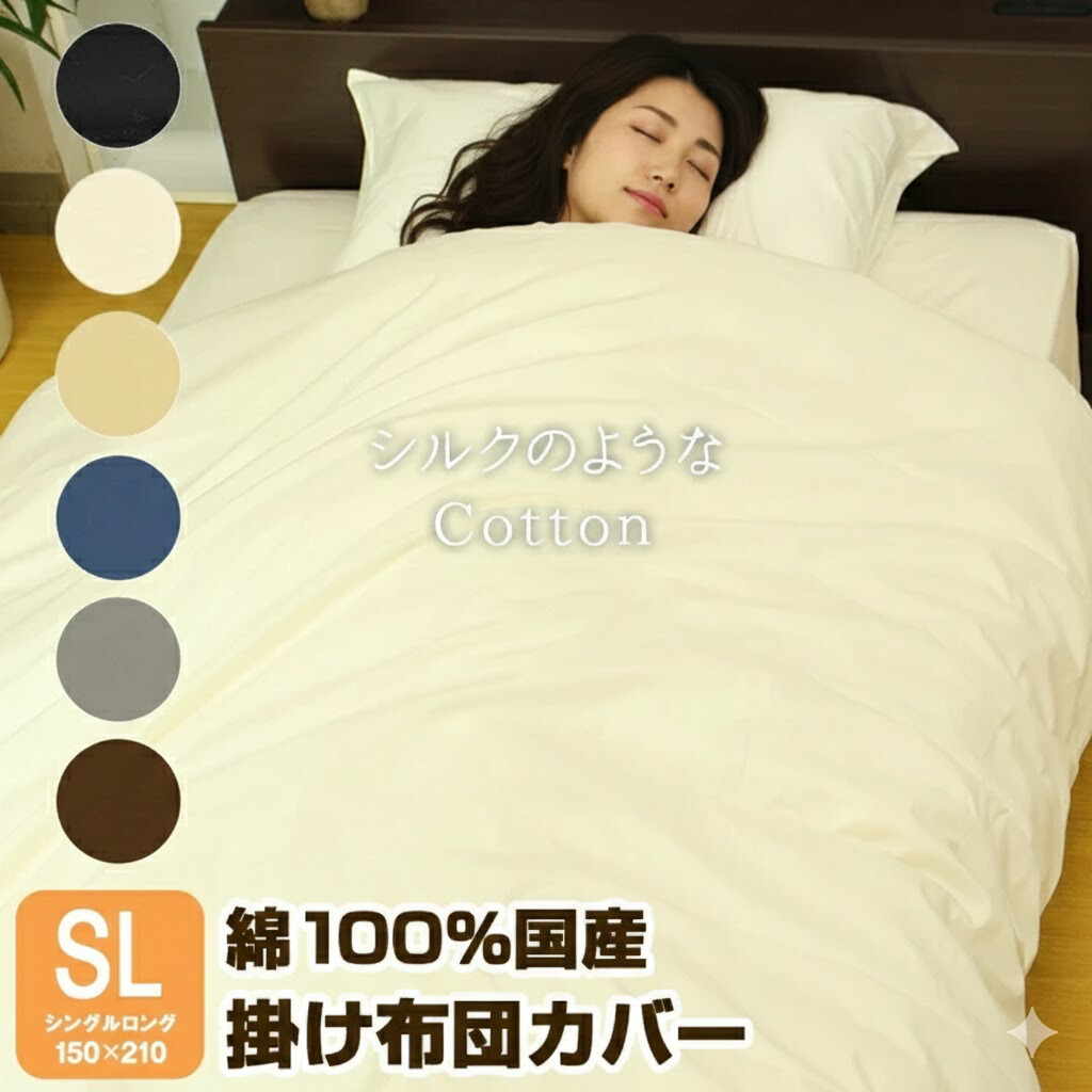 楽天市場】【シルクのようなCotton】 掛け布団カバー 日本製 綿100
