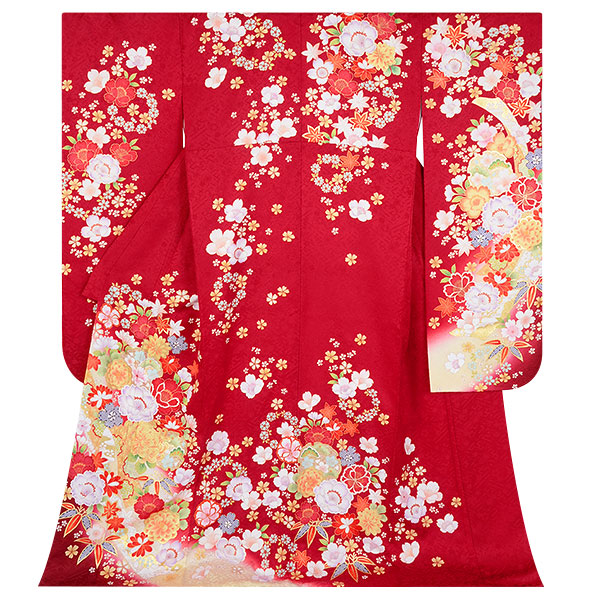 楽天市場】【成人式 振袖 レンタル】RS1802 正絹 赤 熨斗に菊桜フル