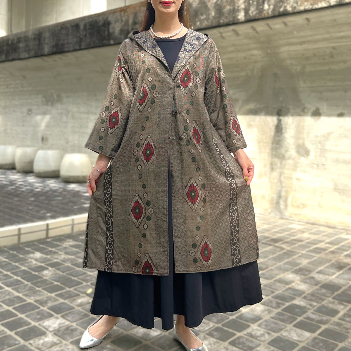 楽天市場】【大島紬アレンジリバーシブルコート】作家一点物正絹100