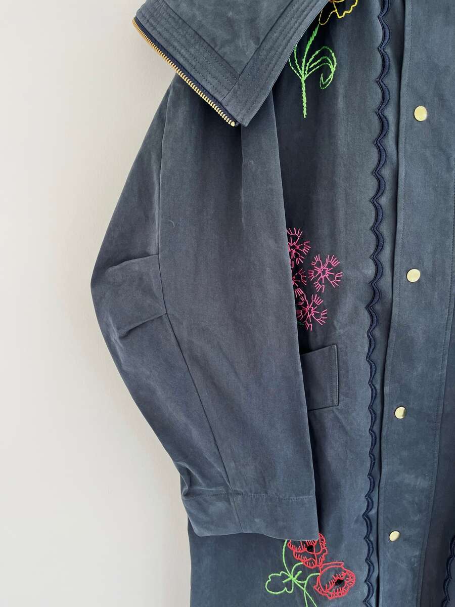 楽天市場】【MUVEIL】 フラワー刺繍コート MA224FC001 ミュベール Navy
