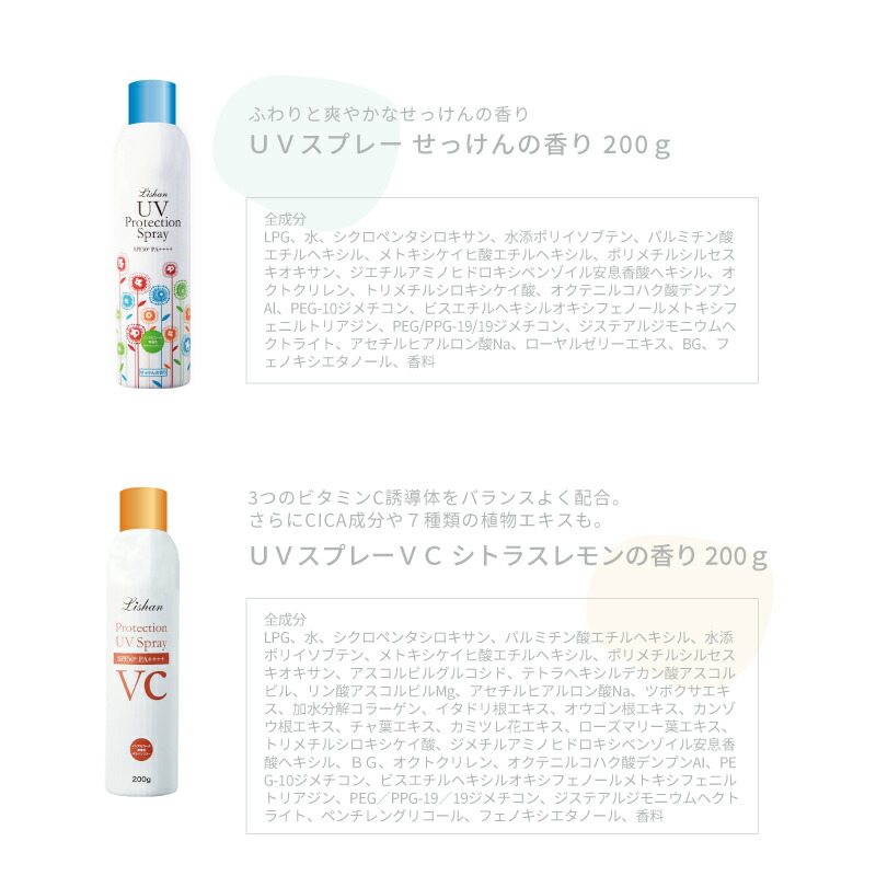 楽天市場】リシャン UVスプレー 200g せっけんの香り 顔 uvスプレー 髪