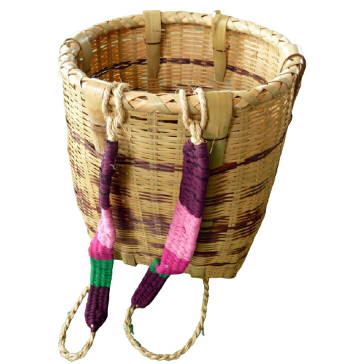 楽天市場】竹製 背負いかご 肩紐（ヒモ）付き山菜かご商品サイズ：約