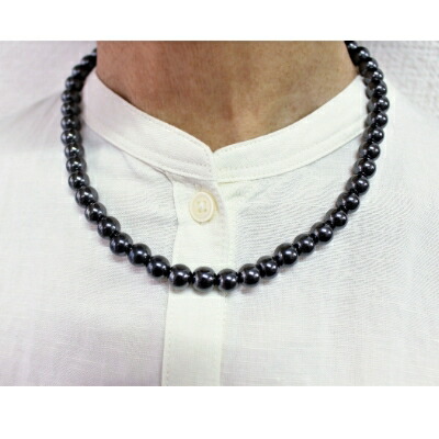 楽天市場】磁気ネックレス ヘマタイト 42cm 8ミリ粒｜ アクセサリー