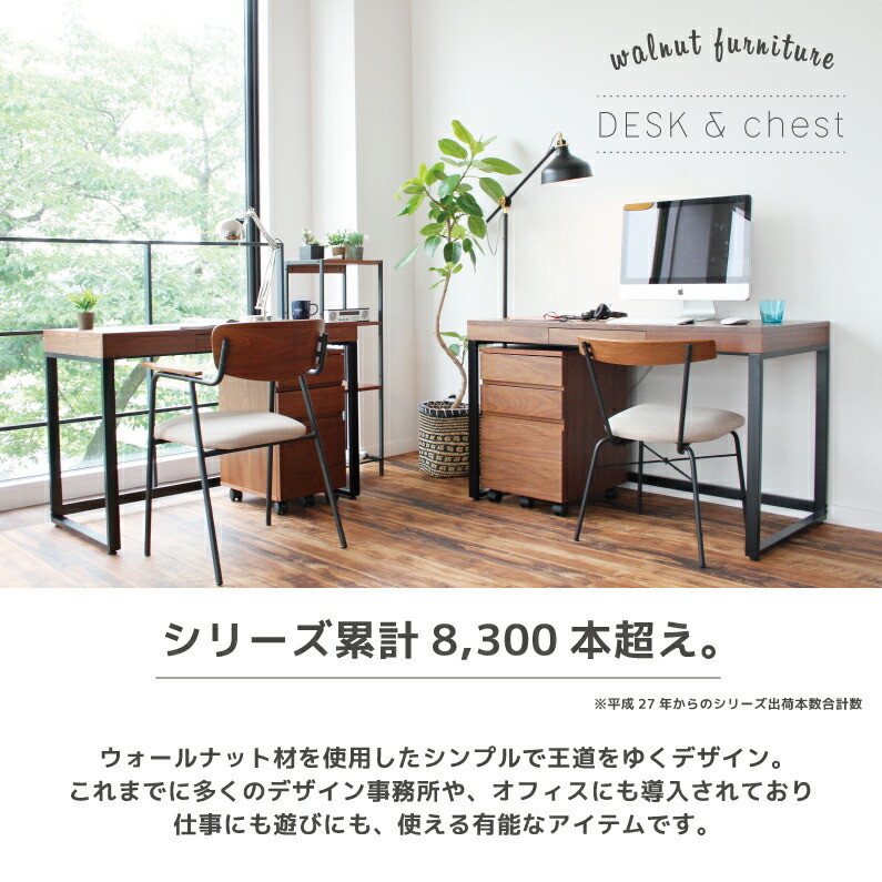 楽天市場】デスク 120cm ウォールナット パソコン デスク desk