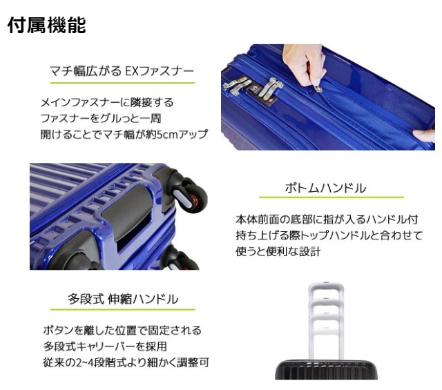 楽天市場】スーツケース lサイズ キャリーケース lサイズ 1-280 4輪