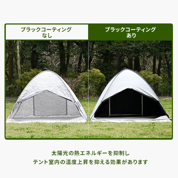 楽天市場】ワンタッチテント フルクローズ 遮光率99.99％以上 ブラック