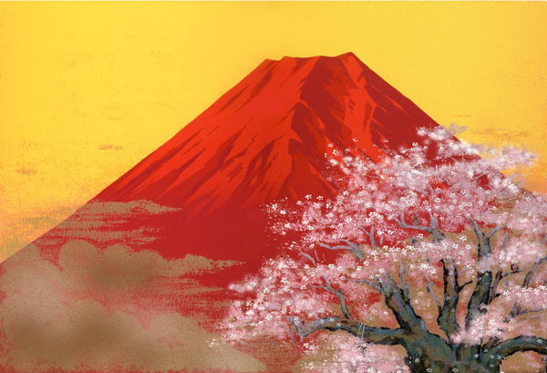 楽天市場】吉岡浩太郎・吉祥赤富士桜（絵画・版画） : 絵画生活