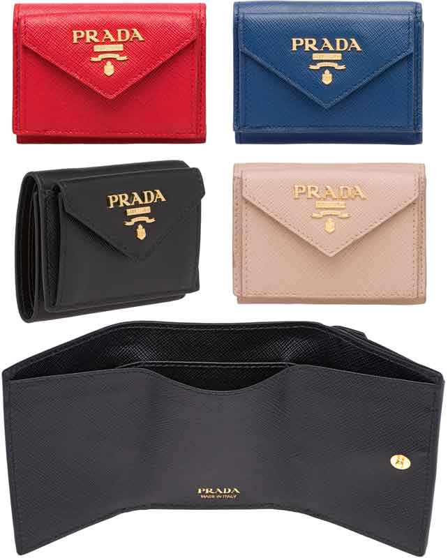 楽天市場】PRADA プラダ 小銭入れ付き3つ折り財布メタルロゴ 三つ折り