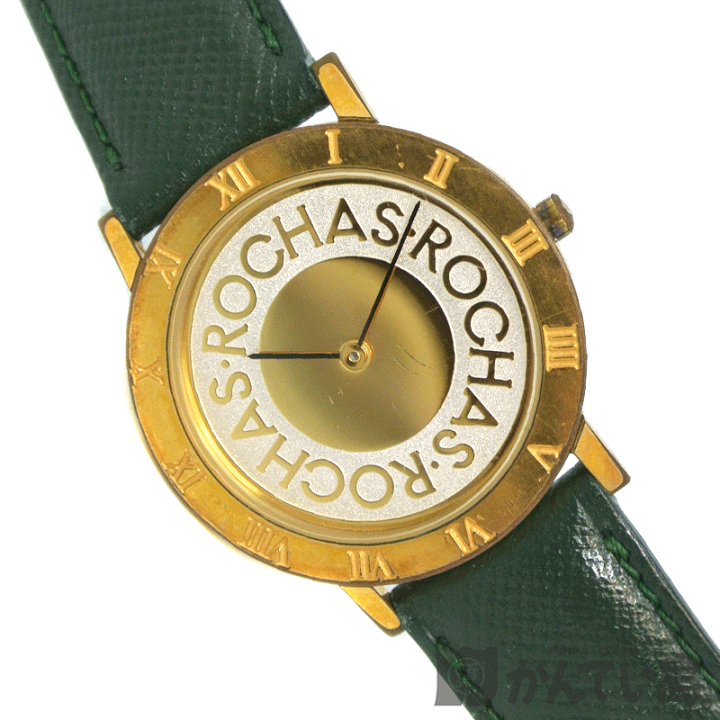 楽天市場】ROCHAS 【ロシャス】クオーツ 腕時計 ゴールド×グリーン