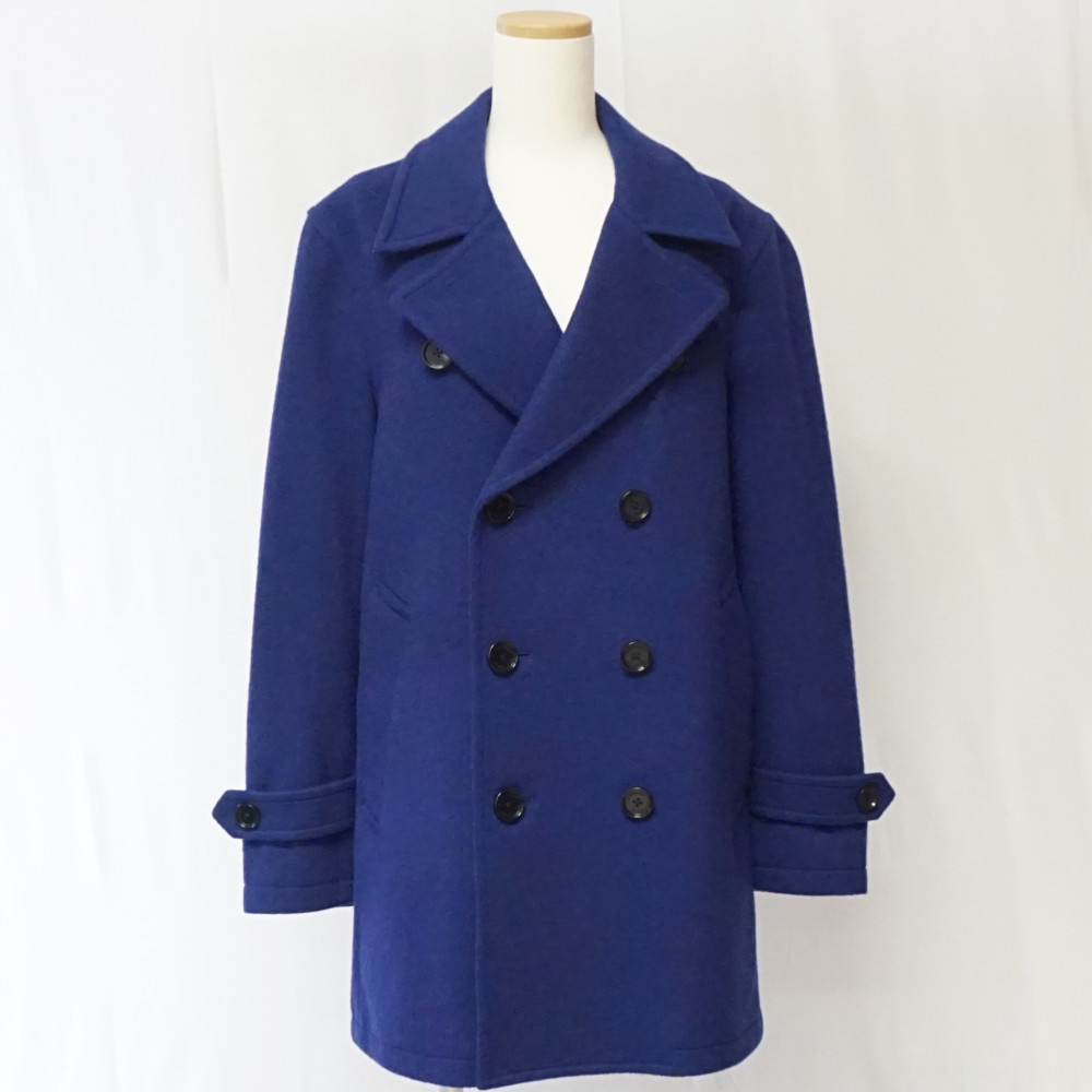 美品】BURBERRYBLACKLABEL 青色 ピーコート M Burberry BLACK LABELの