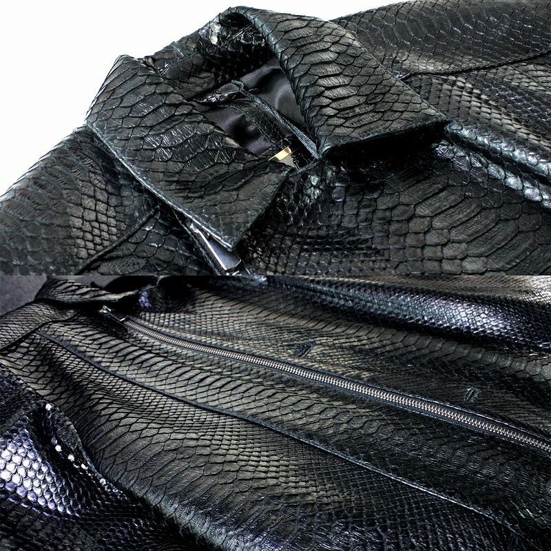 楽天市場】パイソン 蛇革 ジャケット メンズ 本革 レザージャケット