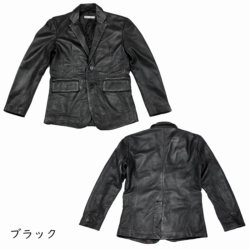 楽天市場】Mo-laws テーラードジャケット メンズ 本革 2つボタン