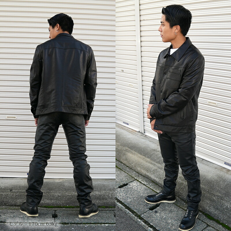 楽天市場】レザージャケット メンズ ラム革 Gジャンタイプ 本革