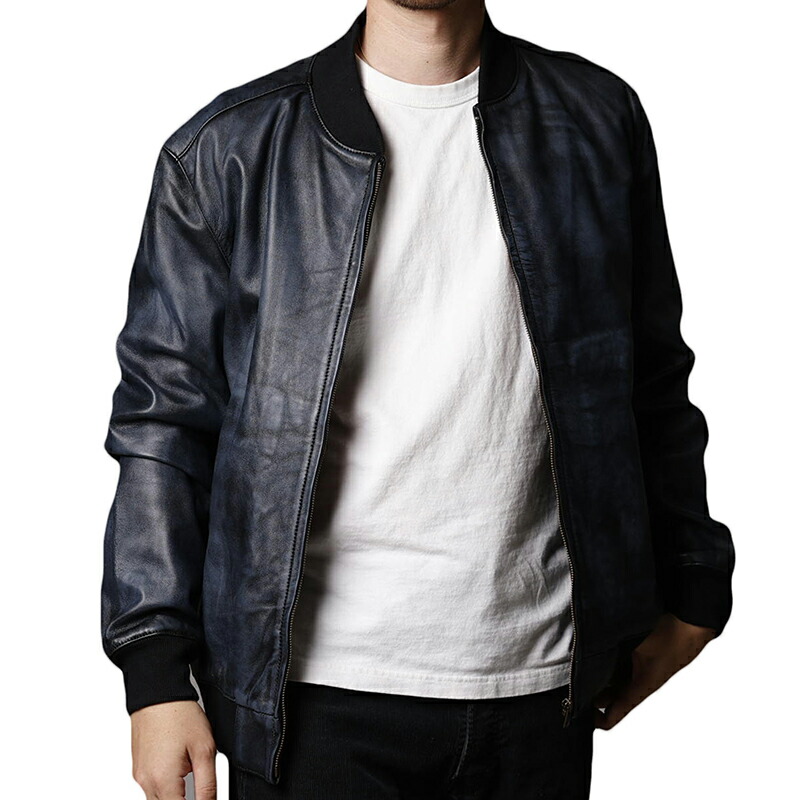 楽天市場】革ジャン 大きいサイズ メンズ MA-1 本革 ライダース