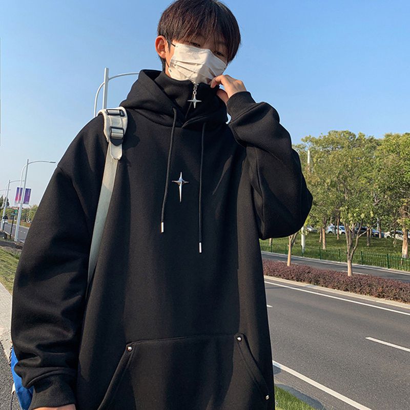 楽天市場】フード付き パーカー メンズ 春秋服 ボリュームネック 原宿