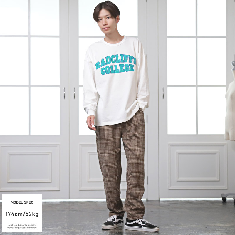 楽天市場】ロンT メンズ 長袖Tシャツ クルーネック カレッジロゴ